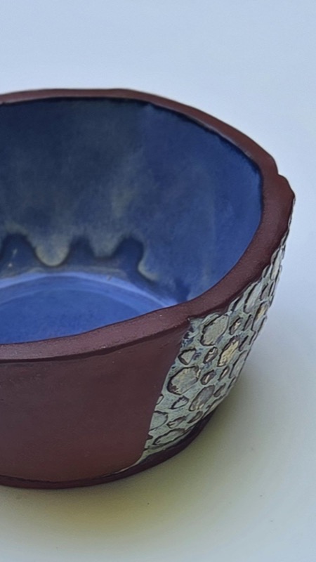 Blue Splash Tapestry Bowl by Christine Van Ommeren